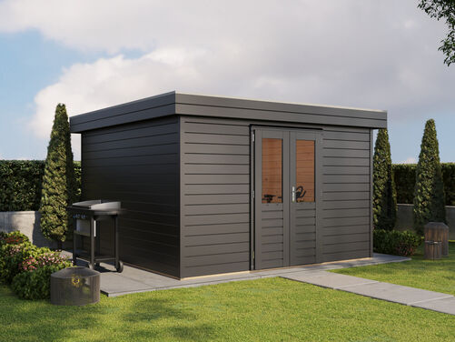 3.6mtr x 3.6mtr 44mm walled Flat Roof Cabin