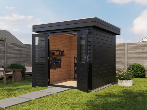 2.4mtr x 2.4mtr 28mm walled Flat Roof Cabin