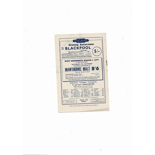 1951/52 Manchester City v Charlton Athletic Football Programme