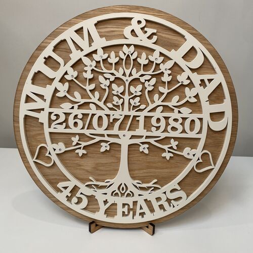 Customised Tree Of Life Wedding Anniversary Gift | Tree Of Life Monogram | Special Anniversary Gift