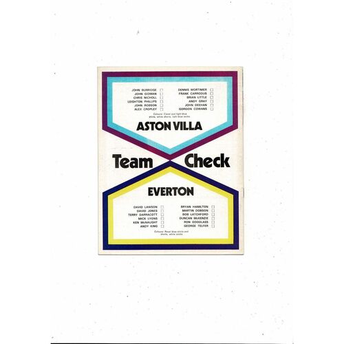 1977 Aston Villa v Everton League Cup Final 2nd Replay Football Programme