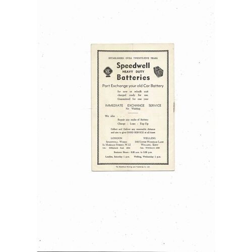 Brentford v Botafoga Friendly Football Programme 1955/56