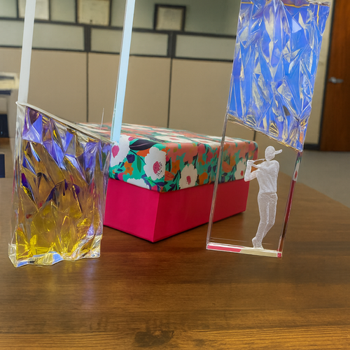 The Super Large Gleneagles 3D Tricolour Trophy, Award, Presentation Crystal