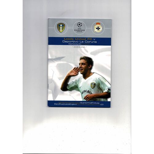 Leeds United v Deportivo La Coruna Champions League Football Programme 2000/01