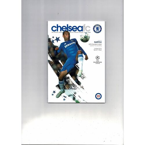 Chelsea v Napoli Champions League Football Programme + Ticket 2011/12