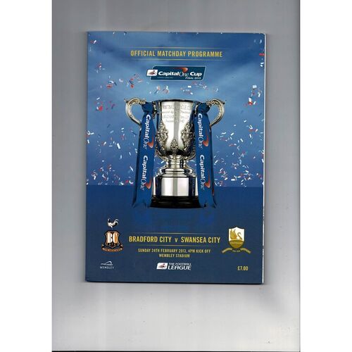 2013 Bradford City v Swansea League Cup Final Football Programme