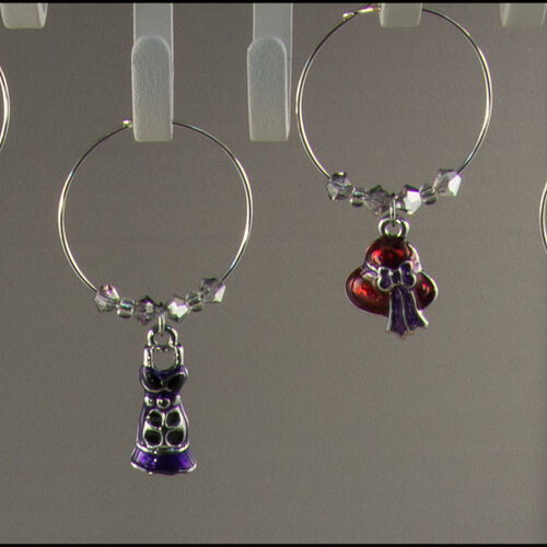 Enamel Boutique Wine Glass Charms - set 6