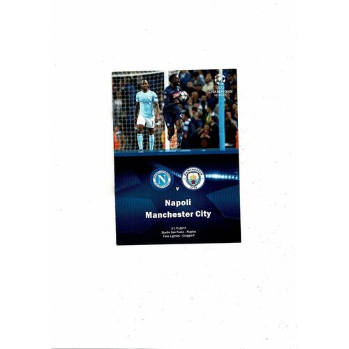 SSC Napoli v Manchester City Champions League Match Guide & Io Tifo Napoli Magazine 2017/18