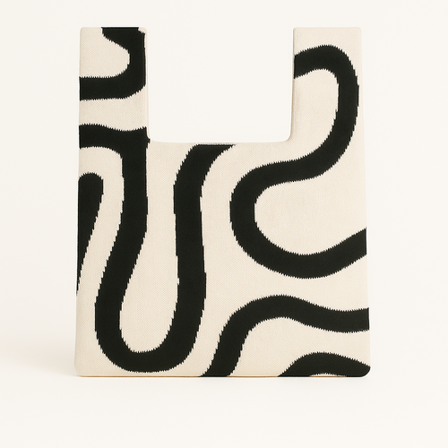 Monochrome Wave Reusable Bag