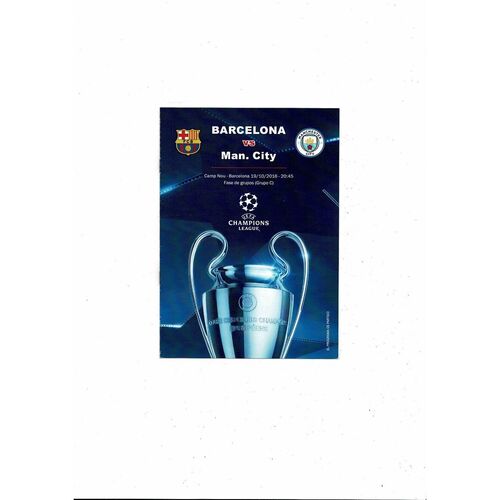 FC Barcelona v Manchester City Champions League Match Guide 2016/17
