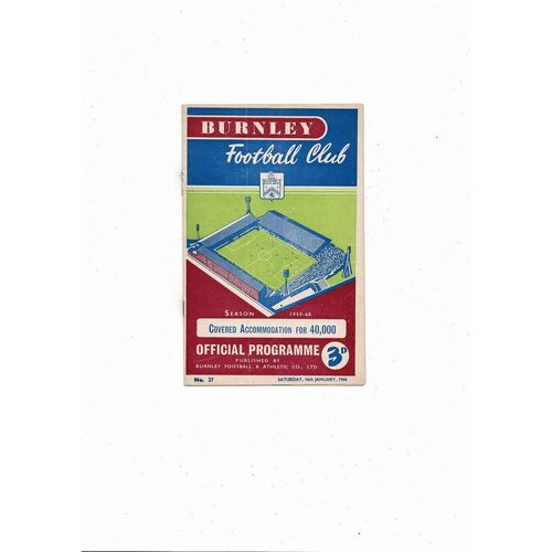 1959/60 Burnley v Chelsea Football Programme - Burnley Championship Season