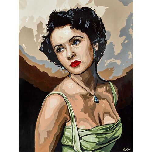 Original Elizabeth Taylor Painting by Sue Verity