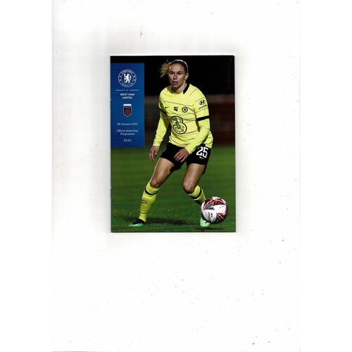 2021/22 Chelsea v West Ham United Womens Super League Football Programme