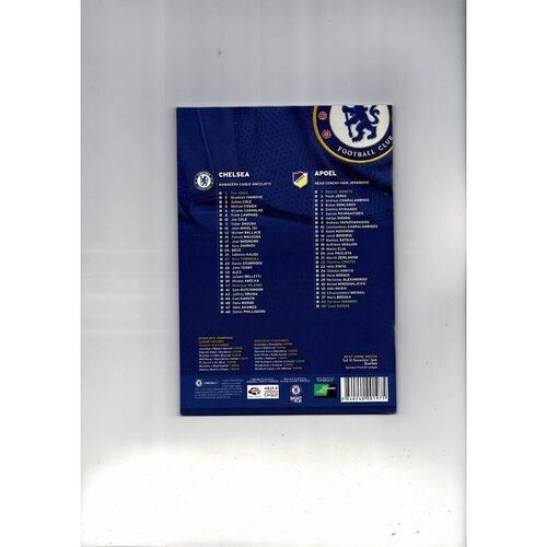 Chelsea v Apoel Champions League Football Programme 2009/10