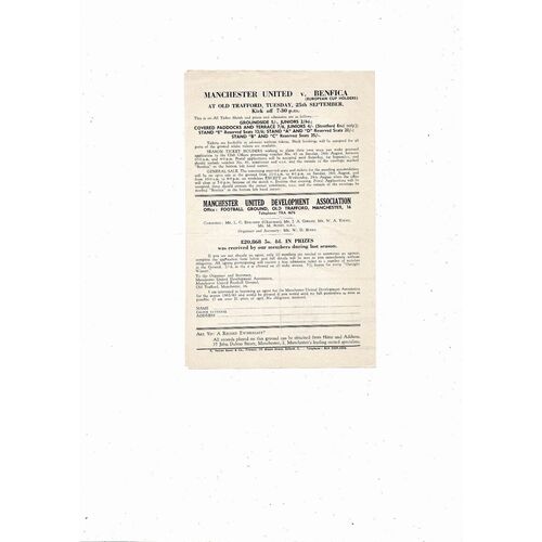 1962/63 Manchester United v WBA Central League Football Programme