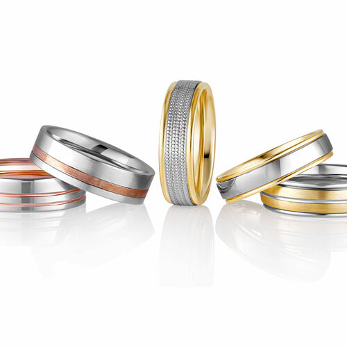 18ct 6mm TWO COLOUR diamond cut mille-grain flat court ring