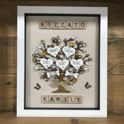 Large “ pretty with pearls “ family tree frame