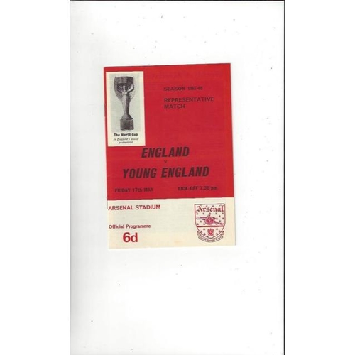 England v Young England Football Programmes