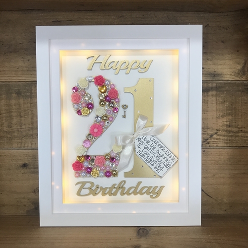 LED Happy 21 st birthday frame