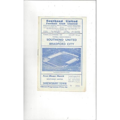 Southend United Home Football Programmes