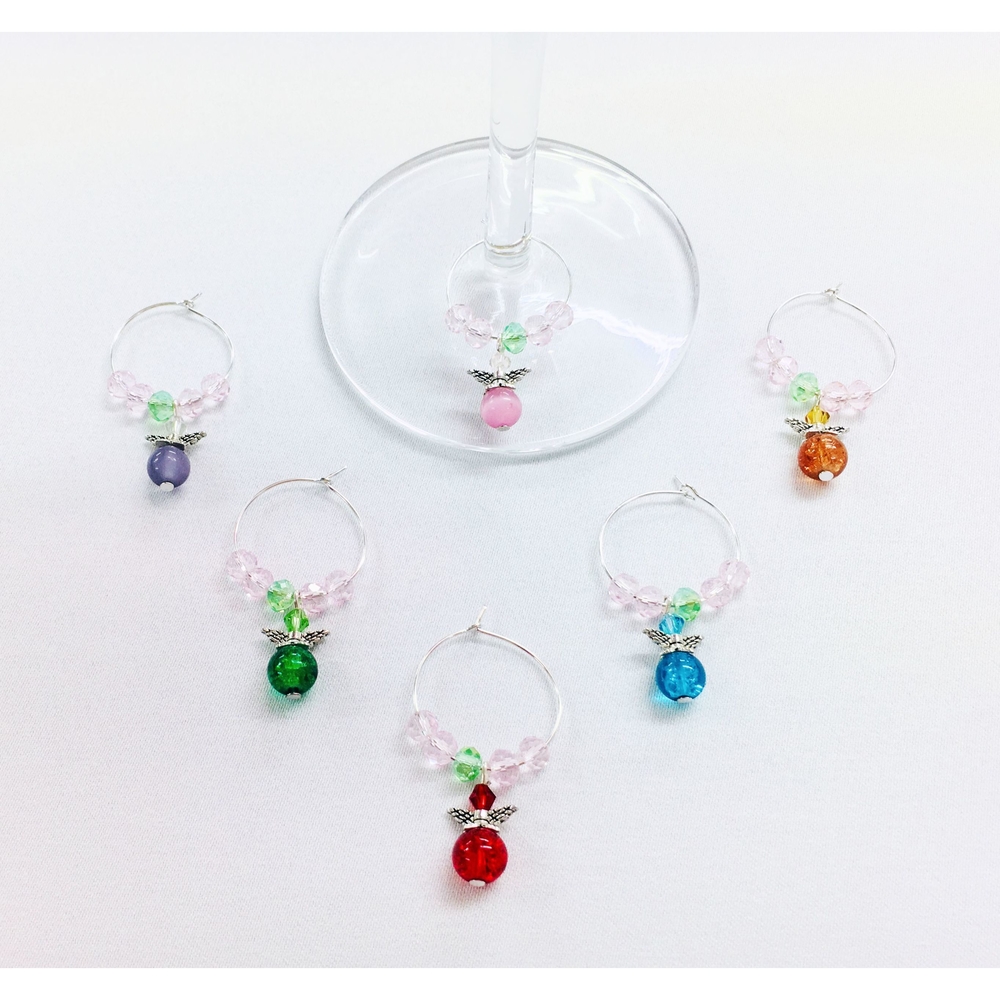 Set of 6 Fairy Wine Glass Charms