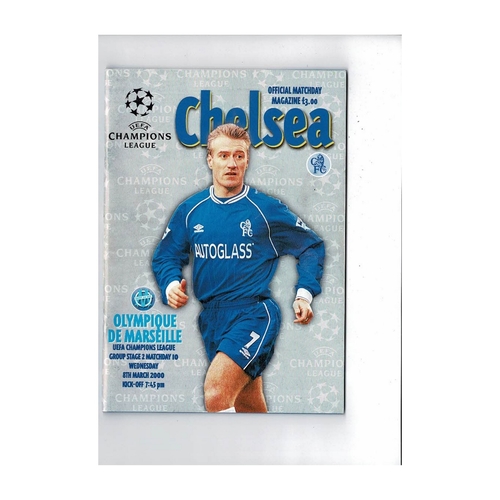 Chelsea v Olympique Marseille Champions League Football Programme 1999/00