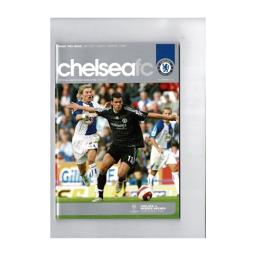 Chelsea v Werder Bremen Champions League Football Programme 2006/07