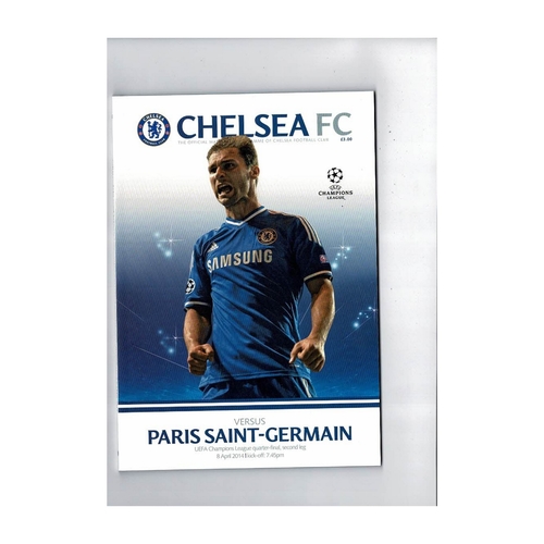 Chelsea v Paris St. Germain Champions League Football Programme 2013/14