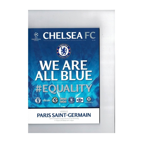 Chelsea v Paris St Germain Champions League Football Programme 2014/15