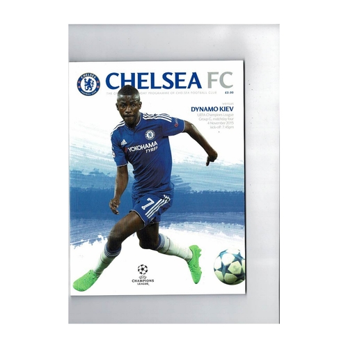 Chelsea v Dynamo Kiev Champions League Football Programme 2015/16