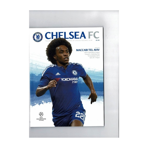 Chelsea v Maccabi Champions League Football Programme 2015/16