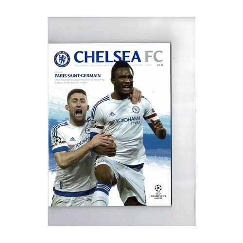 Chelsea v Paris St Germain Champions League Football Programme 2015/16