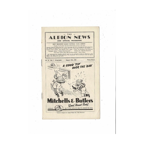 West Bromwich Albion Home Football Programmes