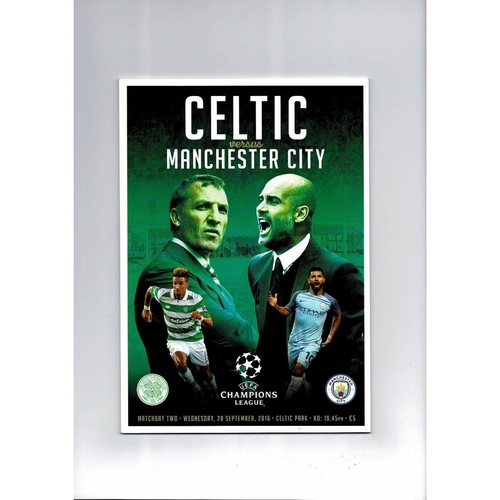 Celtic v Manchester City Champions League Football Programme 2016/17