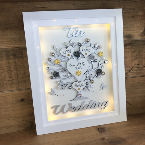 LED “ Floral Tin wedding “ frame