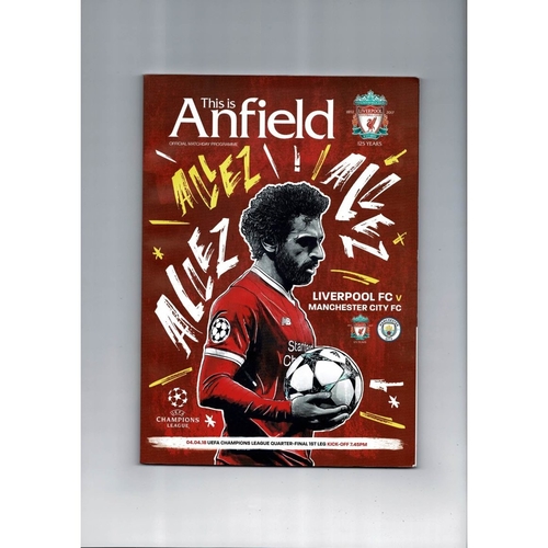 Liverpool v Manchester City Champions League Football Programme 2017/18