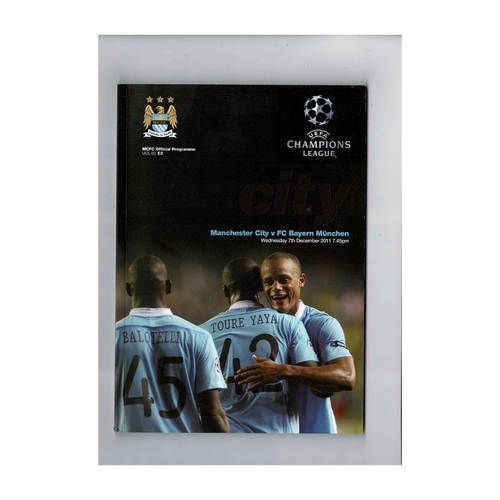 Manchester City v Bayern Munich Champions League Football Programme 2011/12