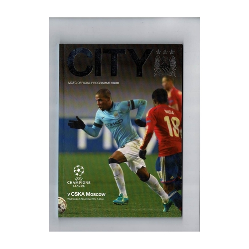 Manchester City v CSKA Moscow Champions League Football Programme 2014/15