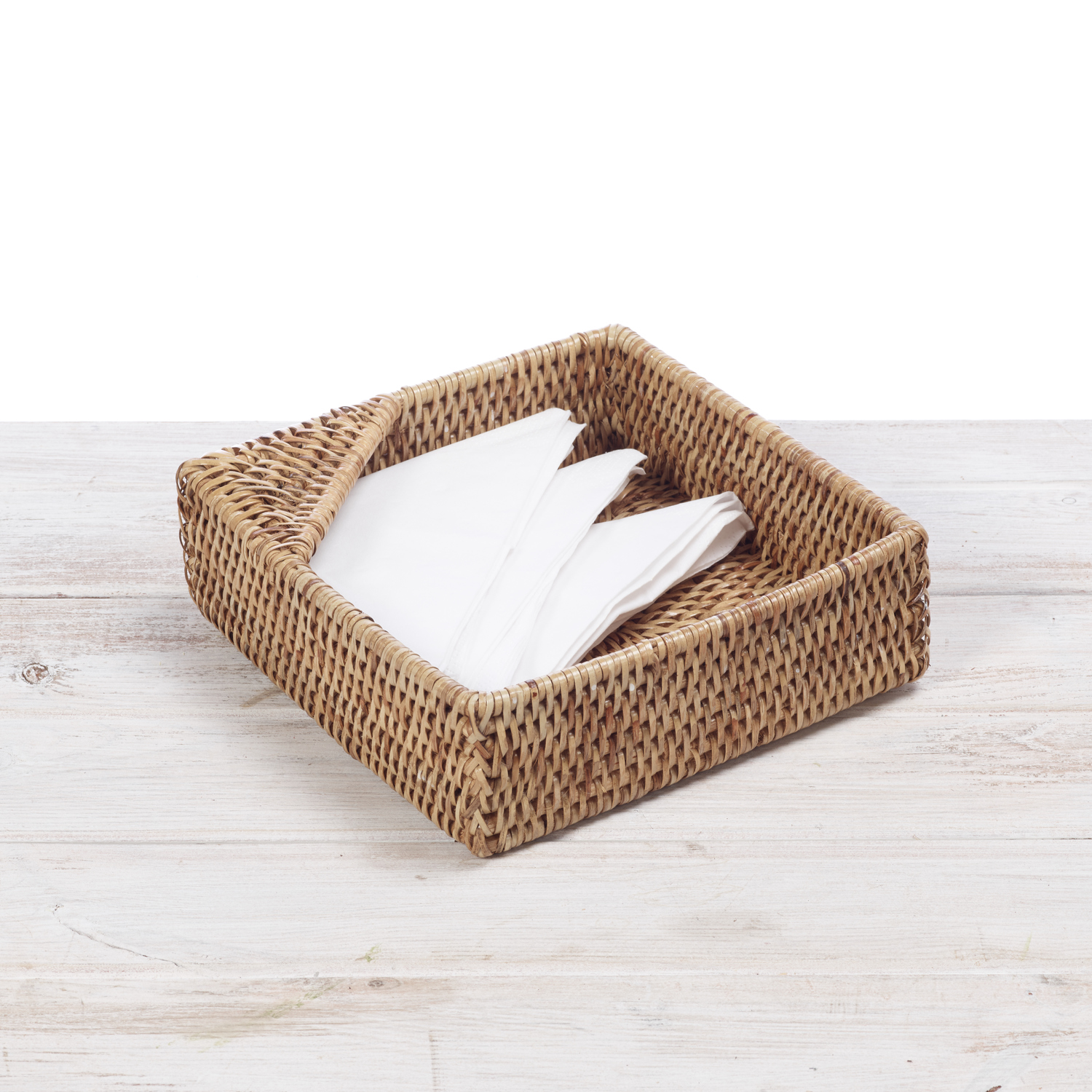 Rattan Square Napkin Holder URU Home Ratten Baskets Wooden Salad