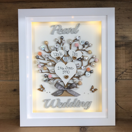 LED “Floral Diamond wedding “ frame