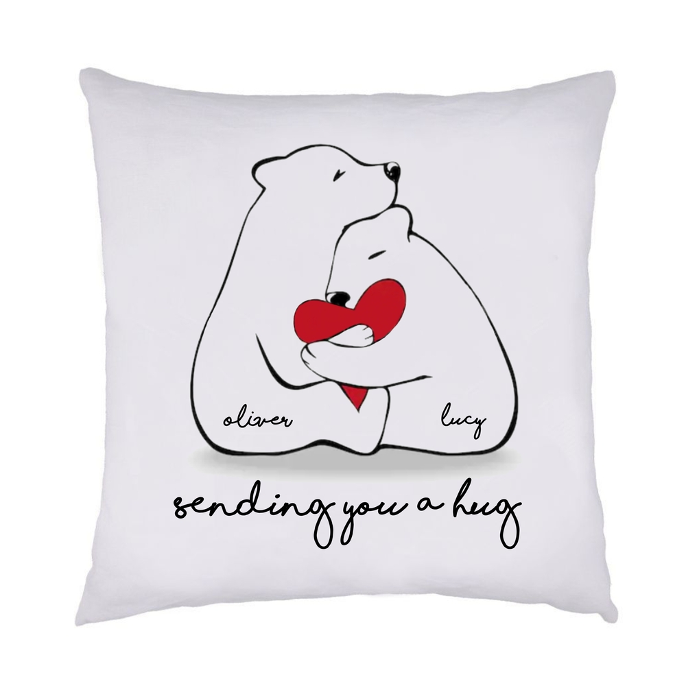 Sending You a Hug Cushion - Personalised Names