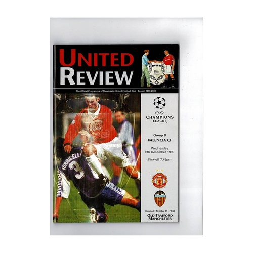 Manchester United v Valencia Champions League Football Programme 1999/00