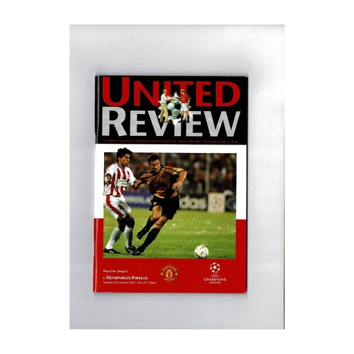 Manchester United v Olympiakos Champions League Football Programme 2001/02