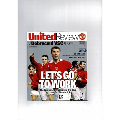 Manchester United v Debreceni Champions League Football Programme 2005/06