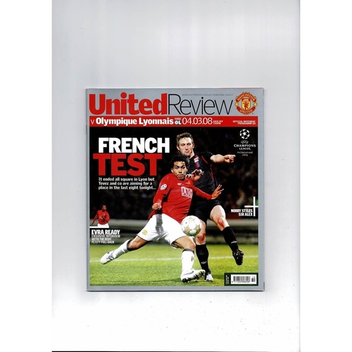 Manchester United v Lyon Champions League Football Programme 2007/08