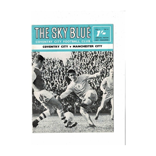 1968/69 Coventry City v Manchester City Football Programme