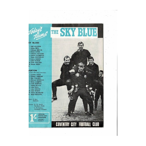 1967/68 Coventry City v Everton Football Programme