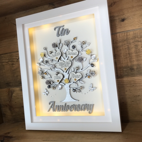 LED “ Floral Tin wedding “ frame