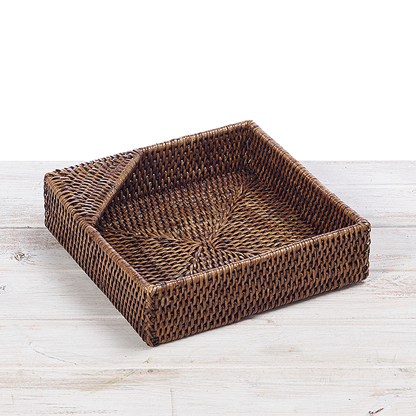 Rattan Square Napkin Holder URU Home Ratten Baskets Wooden Salad