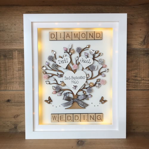 LED “Floral Diamond wedding “ frame